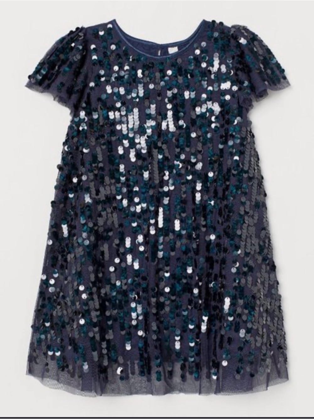 H&M Navy Blue Sequin Party Dress for Girls